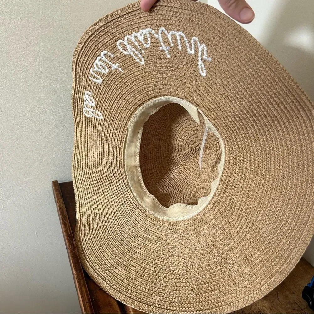 Do Not Disturb wide brim sun hat one size fits most, adult